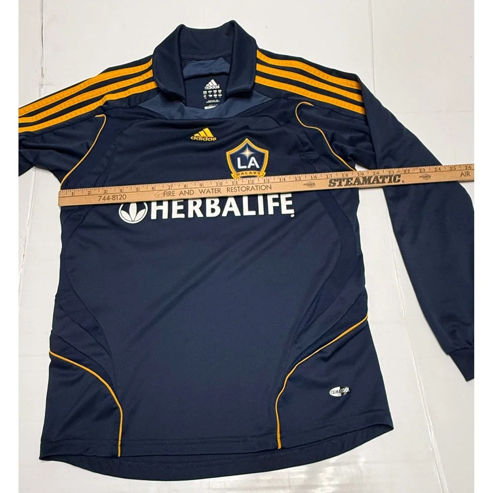 Adidas LA Galaxy Beckham 23 Jersey Mens Large Navy Blue Long Sleeve Soccer MLS
